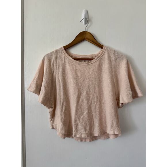 Madewell Women's Peach Flutter Sleeve Cotton Ingrid Dolman Blouse Size XS - Picture 1 of 8